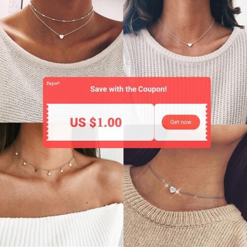 2020 New Heart Crystal Star Necklace Women Choker Moon Necklaces Clavicle Pendant Collier Femme Chain collares Fashion Jewelry