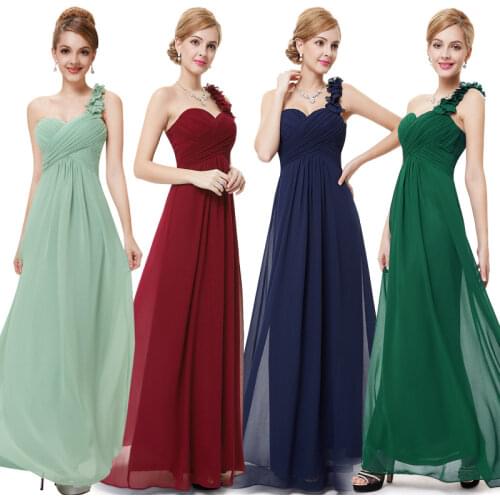 2021 New Bridesmaid Dress Elegant One Shoulder A-line Chiffon Prom Gown Long Wedding Party Dress Custom Made Vestido De Noiva