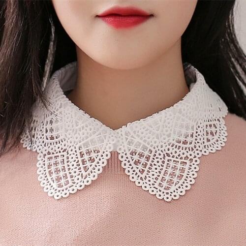 New False Lace Shirt Collar Female Adjustable Blouse Sweater Neckline Detachable Lace-up Decor Collar Clothing Accessories