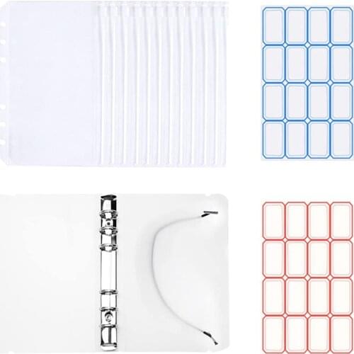 15 Pcs PP Clear Binder Budget Planning Binder Set Binder Pocket Personal Cash Budget Envelope System Binder
