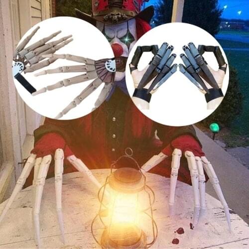 Articulated Hand Fingers Halloween Finger Gloves With Flexible Joint Halloween Party Dress Cosplay Costume Decoration Horrible