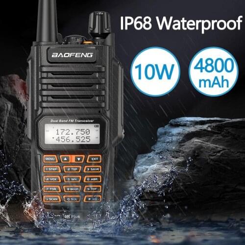Walkie Talkies Waterproof Baofeng UV-9R PLUS 10W Portable CB Ham Radio Transceiver VHF UHF Two Way Radios uv9r plus Hunt 10-50km