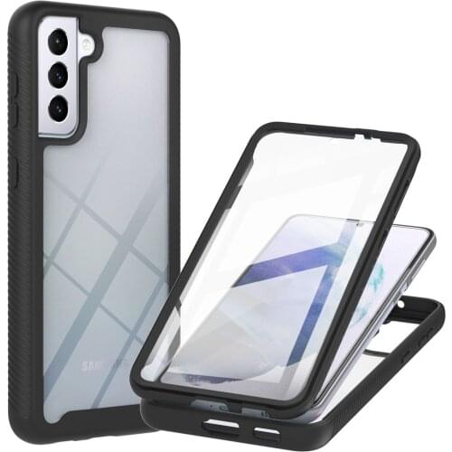 For Samsung Galaxy S21 Phone Case 6.2 inch 2021 Shockproof Armor Full Protect Bumper Clear Cover with Built-in Screen Protector