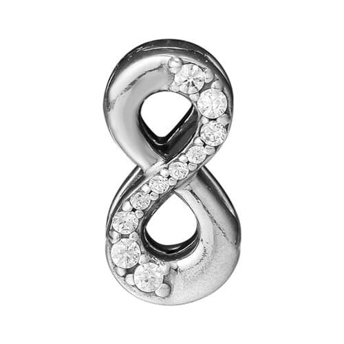 Reflexions Infinity Sign Clip Beads for Jewelry Making Fashion Silver 925 Jewelry Crystal Charm Beads For Reflexions Bracelets