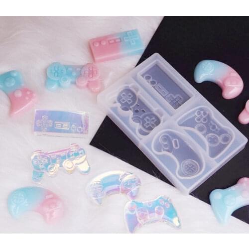 Game Console Handle Silicone Resin Crystal Epoxy Resin Molds Diy Mirror Game Key Chain Silicone Mold For Resin