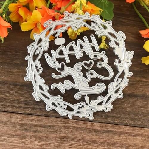 Happy Easter Bunny Eggs Metal Cutting Dies Stencil Scrapbooking DIY Album Stamp