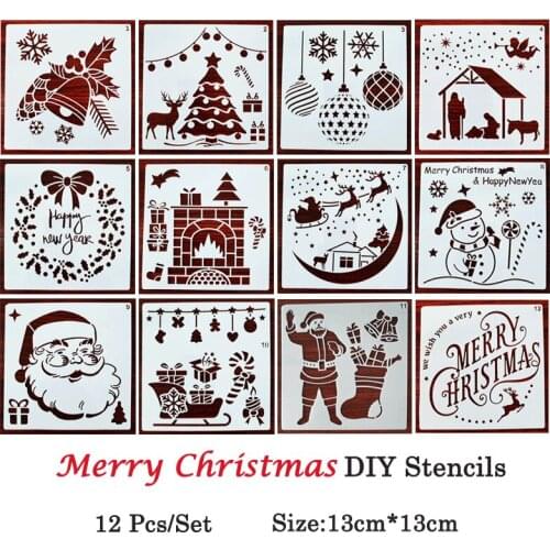 Merry Christmas DIY Layering Stencil for Wall Painting Scrapbooking Coloring Embossing Album Journal Decorative Card Template
