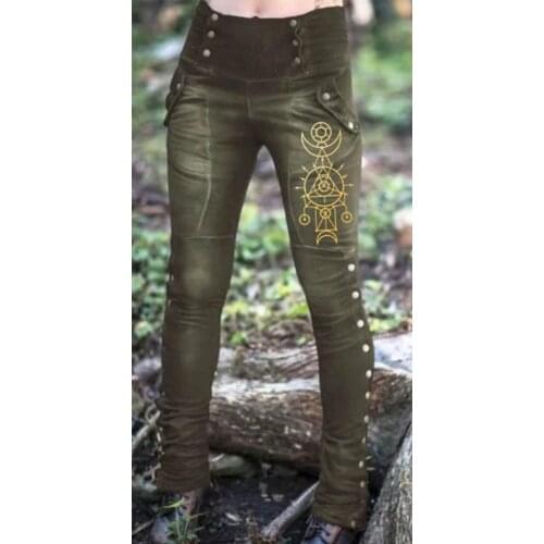 Medieval Renaissance Sexy Pirate Viking Costume Women Loose Beach Capris Band Trouser Harem Pants For Adult Plus Size