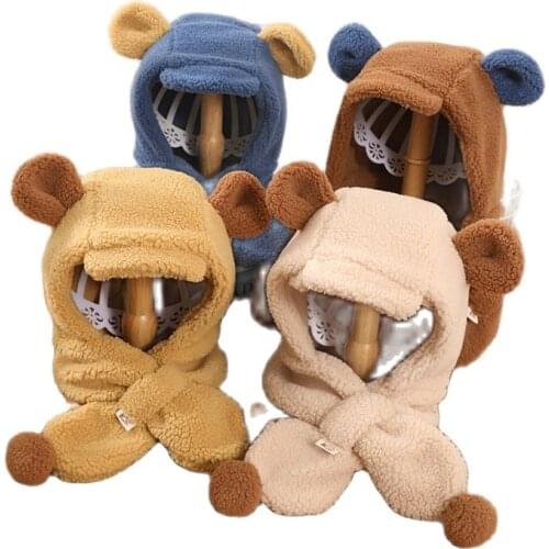 Doitbest Boys girls Beanies bomber hat Plush big ears Winter Warm Cycling cap Child girl Beanie Earflap Caps For 2 to 5 years