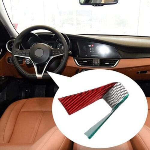 Carbon Fiber Steering Wheel Decoration U-Shaped Cover Frame Trim Sticker for Alfa Romeo Giulia Stelvio 2017-2019