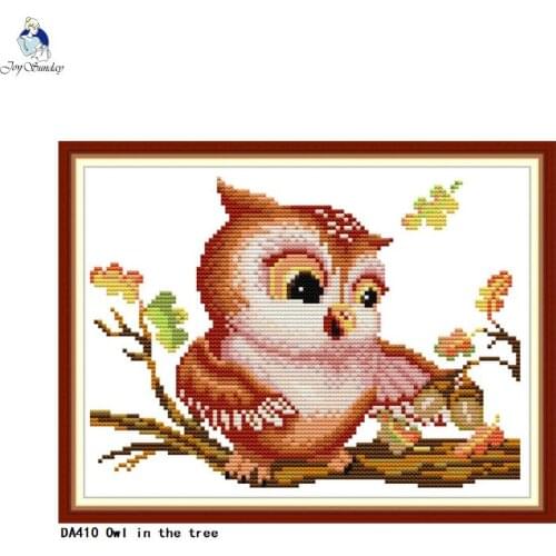 Animal Embroider Owl in the tree DIY Counted Printed On Canvas DMC 14CT 11CT Chinese Cross Stitch Needlework Sets