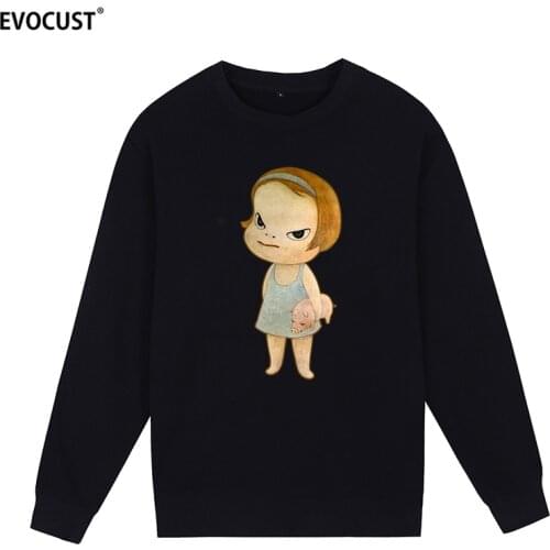 Yoshitomo Nara Kawaii Funny Anime Harajuku Novelties Cute Cool Fashion Sweatshirts Hoodies men women Skate unisex Combed Cotton