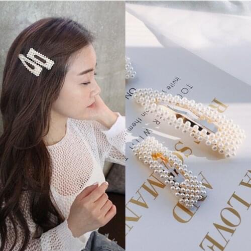 Earofcorn Variety of Simple Fashion Pearl Hairpin Cute Girl Plated Hair Clip Hair Accessories Gift Bridal Hair Accessories