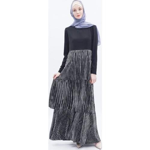Ins Pleated Robe European And American Muslim Women Ethnic Casual Cake Skirt Spot