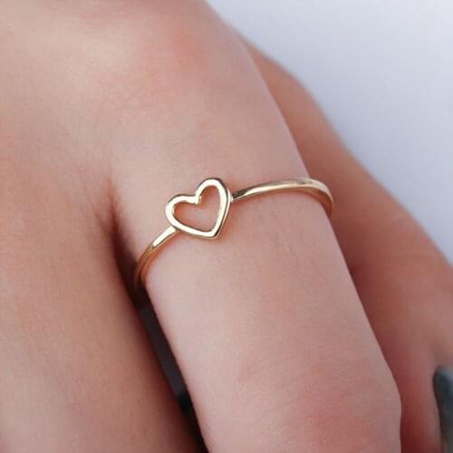 1PC Women Ring Hollow Heart Ring For Couple Wedding Promise Infinity Love Jewelry Boho Anillos Mujer BFF Gifts