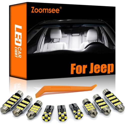 Zoomsee Canbus For Jeep Compass 2007-2020 Interior LED Vehicle Bulb Indoor Dome Map Reading Light Error Free Auto Lamp Kit
