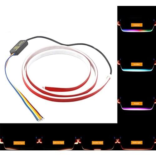 1.2m Car Additional Brake Light Rear Trunk Tail Car Led Lights Dynamic Streamer Lighting Reverse Warning Lamp