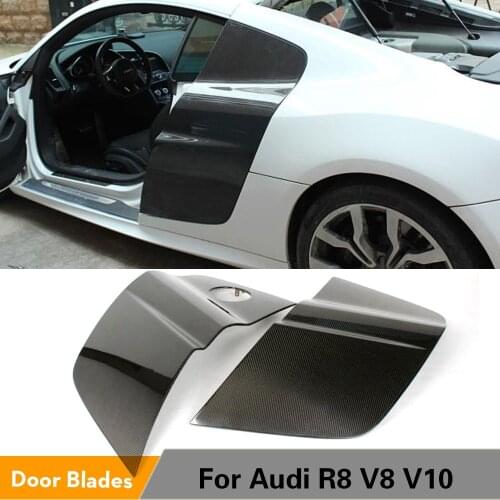 1Pair Carbon Fiber / FRP Black Side Door Blade Fenders Guard Plates for Audi R8 V8 V10 Coupe 2-Door 2008 - 2015