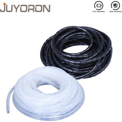 1Roll Wire Management Wrap Cable Organizer Flexible Spiral Tube Wire Winding Wipe Black Transparent Wire Storage Pipe Hose