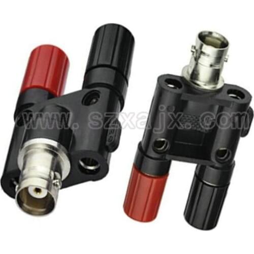 JX 1PCS BNC Female Plug to Two Dual Banana Female Jack Coaxial RF Adapter