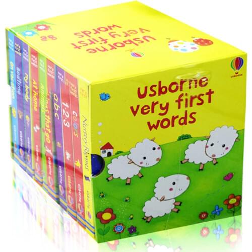 10 Books/Set USborne Very First Words Board Book Educational Toys for Children English Books for Children Books Baby English