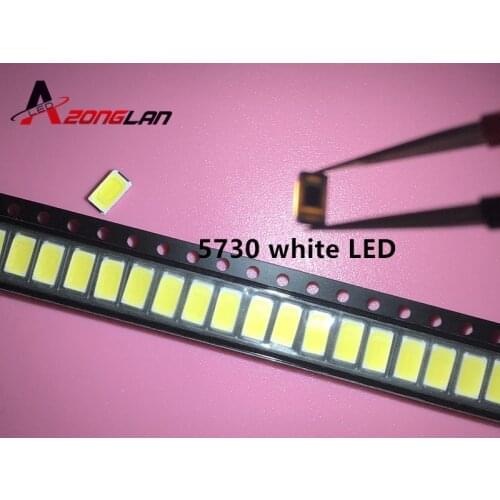 100 pcs SMD 5730 Diode White SMD 5730 0.5W LED 5630 6000k 6500k Super Bright Chip SMD5630 5730SMD 150mA PCB SMT Emitting Diode