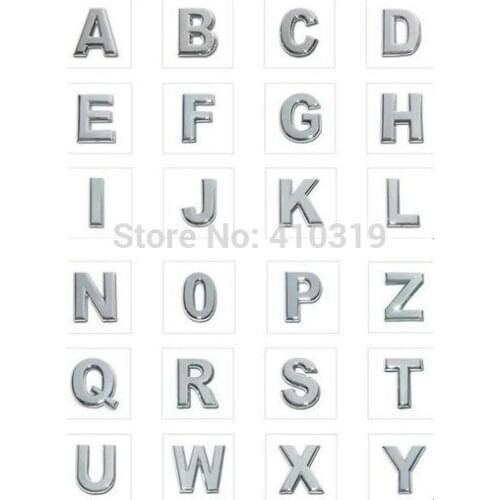 1300pcs/lot 8mm A-Z smooth chrome slide charm letter