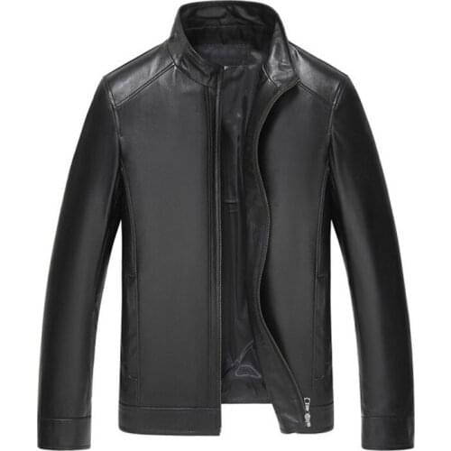 2021 Luxury 100% Lambskin Genuine Leather Jacket Men Plus Size 5XL Black Brown Real Leather Sheepskin Short Coat Business Casual