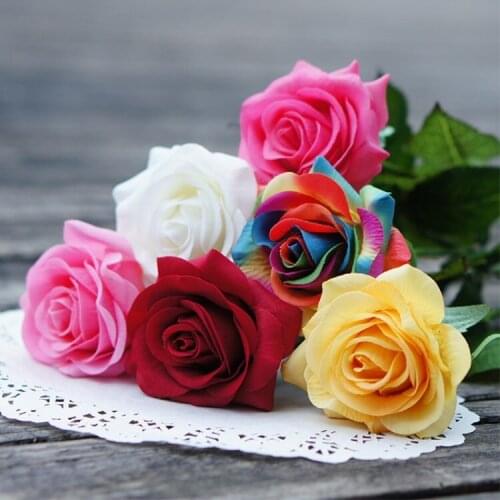 30pcs Real Touch rose PU Artificial silk wedding bouquet Flowers , Home decorations for Wedding Party or Birthday