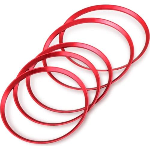 5PCS Red Car Air Vent Outlet Ring Cover Trim Decoration For Mercedes Benz A/B/CLA/GLA Class 180 200 220 Car Styling Accessories