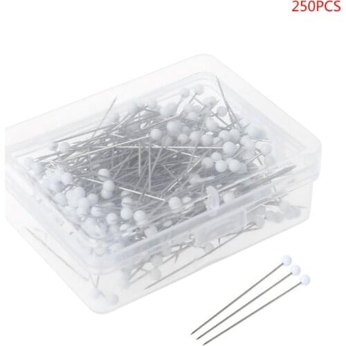 250pcs Round Glass Ball Head Pins DIY Quilting Tool Sewing Accessories School Office Stationery