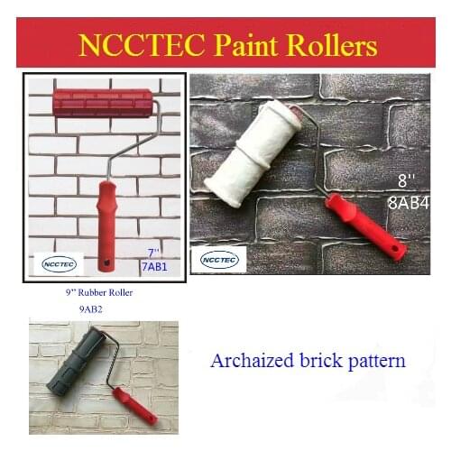 [Archaized brick pattern] 7'' 8'' 9'' inches rustic tile Antique brick handheld rollers | 180 200 230mm texture art paint tools