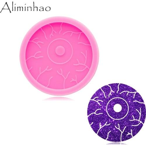 DY1007 Shiny Eye Phone Grip Molds, DIY Epoxy Resin Jewelries Making Tools Fits on A 1.5 Inch Badge Reel, Resin Crafting Mould