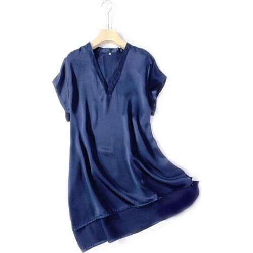 Women Summer Silk Blouse V neck Sleeveless office work wear casual elegant natural silk blouses Multi-color real silk shirt tops