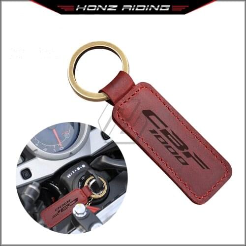 For Honda CBF1000 CBF 1000 Keyring Motorcycle Cowhide Keychain Key Ring