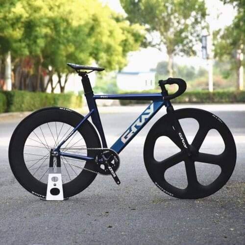 Track Bike 52cm Aluminium Alloy Frame Carbon Fiber Fork Single Speed Racing Bicycle V-Brake With 700C Rims WTB Thickslick Tires