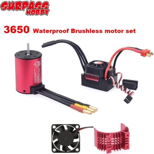 Waterproof Combo 3650 5200KV Brushless Motor w/ 60A ESC Heat Sink for RC 1/10 GTR/Lexus 3S RC Drift Racing Car