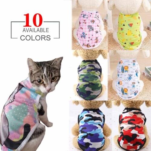 Breathable Dog Vest Clothes Summer Beach Clothes Vest Cat Tshirt Sun Protection Clothe Cartoon For Small Large Cat Dog Chihuahua