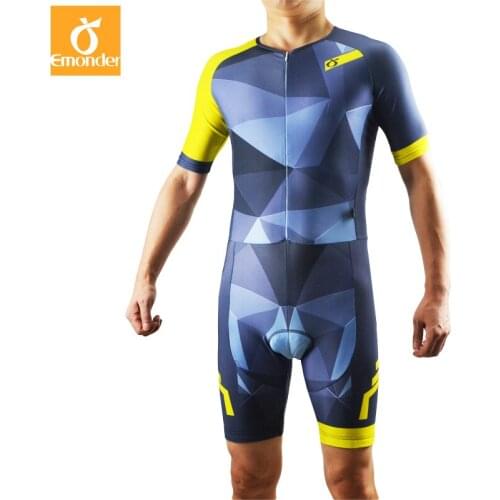 EMONDER Cycling Triathlon Skinsuit Jumpsuit Men Ropa Ciclismo Pro Cycling Clothing Jerseys Suit Bike Sport