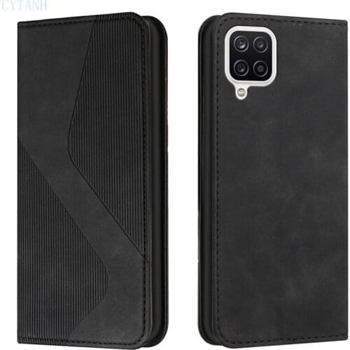 For Samsung Galaxy M12 Case Leather Flip Case For Samsung Galaxy M 12 M12 6.5" M127F Luxury Magnetic Wallet Phone Cover