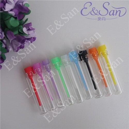 Hot 1ML perfume sub-sample trial sample glass tube with a test stick incense stick incense smell bottle LG101-1ML 1000pcs/lot