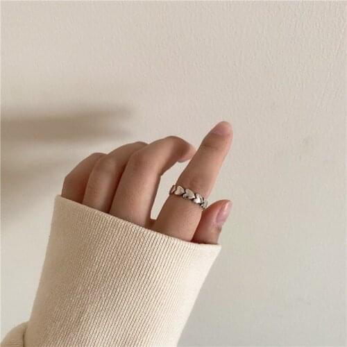 Lyvior Vintage Rings Stackable Finger Rings Women Bohemian Hollow Carved Flowers Open Finger Ring Roman Numerals Hip-Hop Smiley