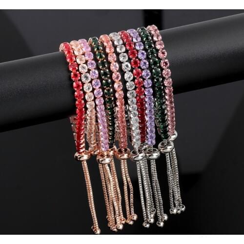 Fashion CZ Cubic Zirconia Tennis Bracelet For Women Gold Color Chain Shiny Charm Bracelets Armbanden Voor Vrouwen Bijou Jewelry