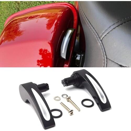 Motorcycle Black Saddlebag Lid Lifter Latch Cover Handle For Harley 2014-2021 Touring Street Glide Road King Electra Glide