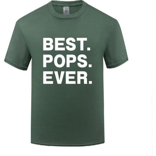Funny Best Pops Ever Cotton T Shirt Print Men Round Neck Summer Short Sleeve Tshirts Short Clothing