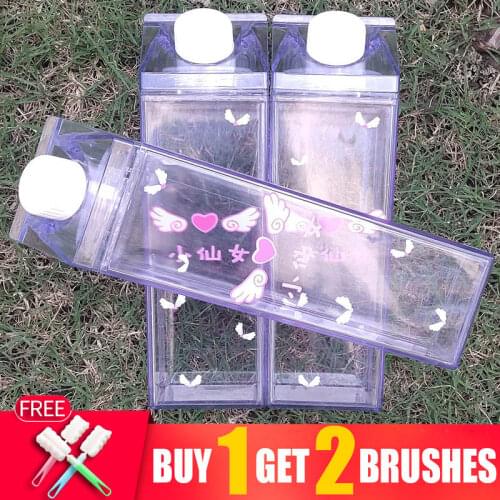 My 1L Plastic Small Travel Sport Water Bottles For Women Kids Square Cup Sports Space Cup Sports Fitness Outdoor Infuser Bottle