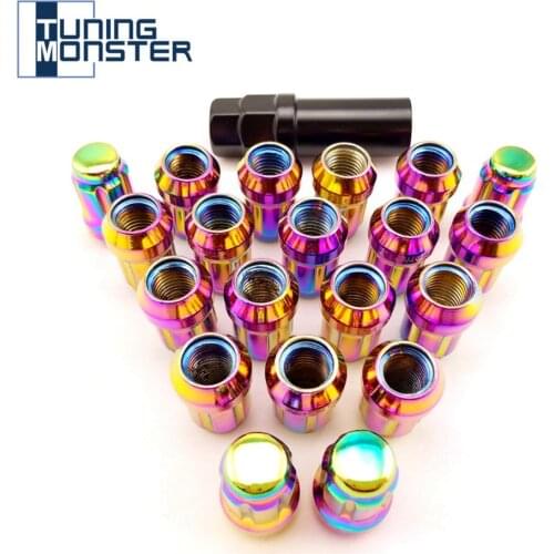 Tuning Monster M12*P1.5/M12*P1.25 Groove Car Wheel Lug Nuts Anti-theft Security Nuts Alloy Steel Closed End