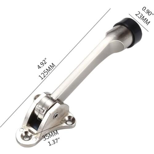 77JB Foot Operated Kickdown Door Stop One-touch Flip Door Holder Rubber Buffer Home Door Mounted Stopper Anti-collision