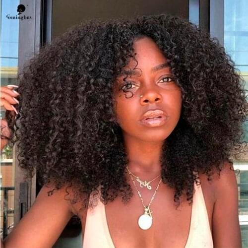 250% densité Afro crépus bouclés U partie perruques 100% perruques de cheveux humains pour les femmes noires 4B 4C Upart