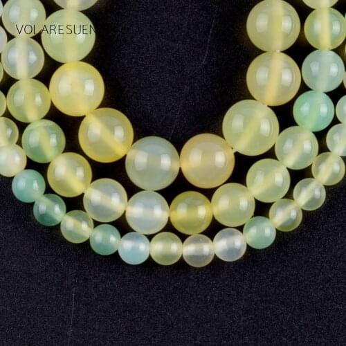 Natural Prehnites Agates Stone Round Loose Beads For Jewelry Making 6-12mm Spacer Beads Fit Diy Bracelets Necklace 15'' Stone